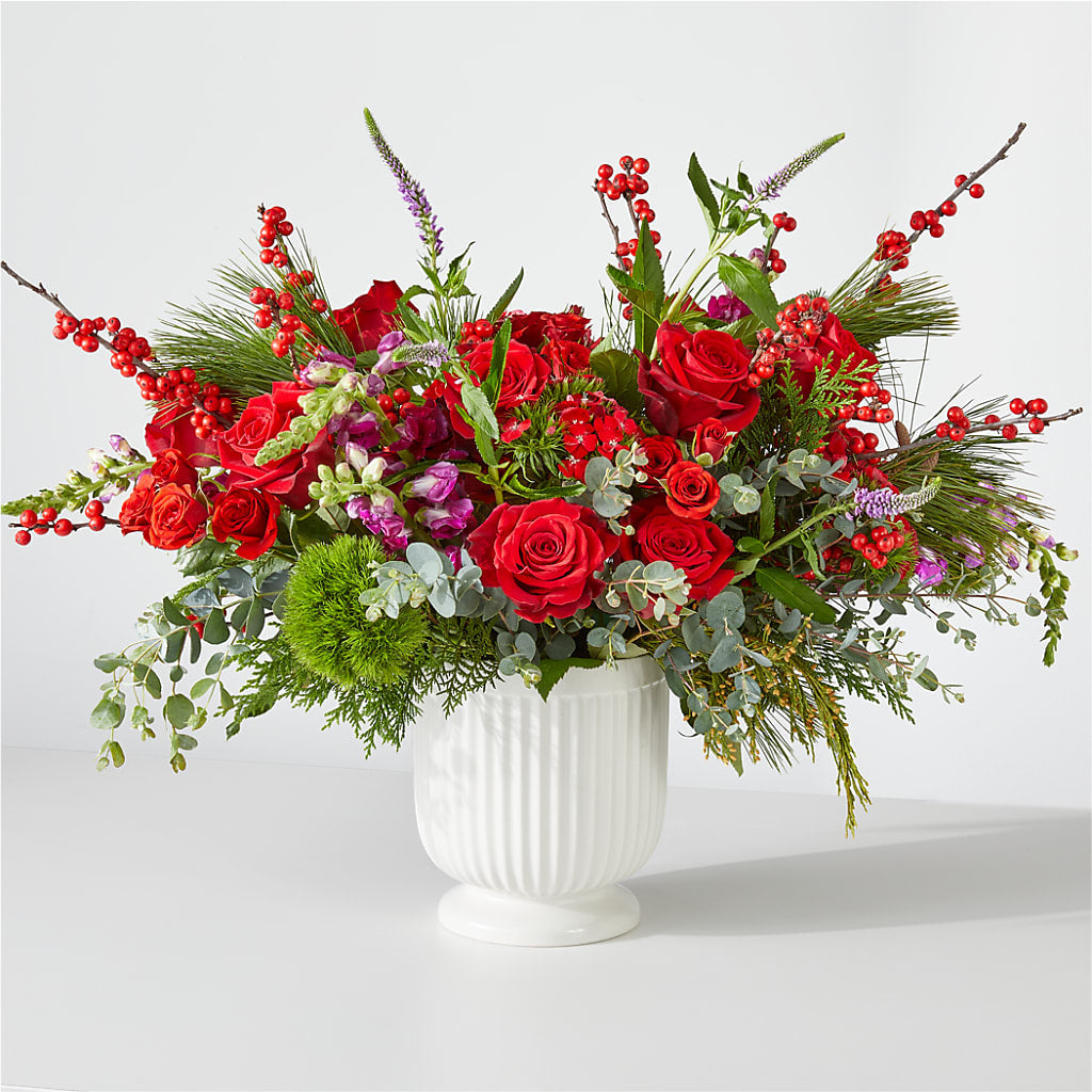 Big Red Bow Bouquet – Coleman Brothers Flowers Inc, Richmond VA