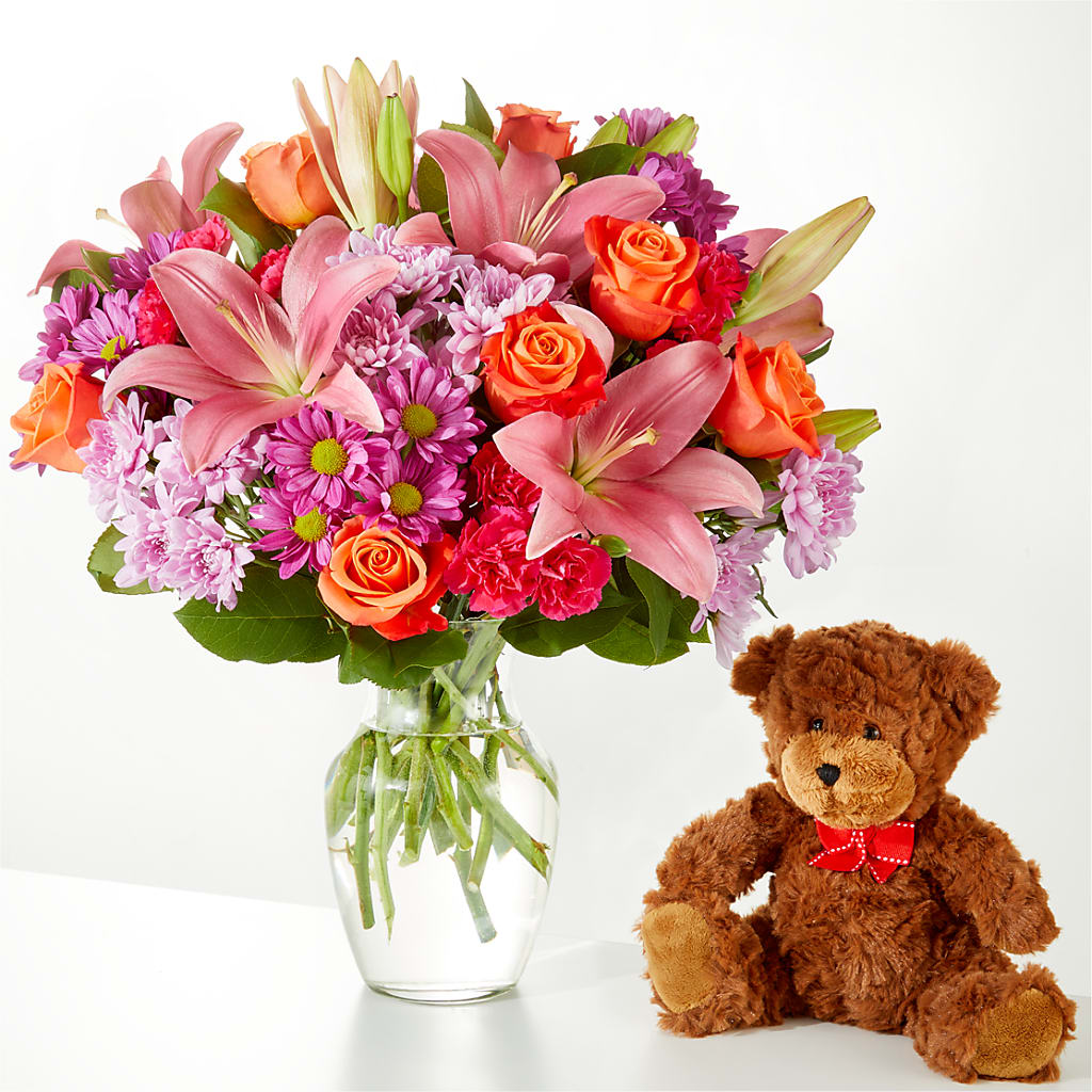 One and Only Bouquet and Bear Bundle – Coleman Brothers Flowers Inc, Richmond VA