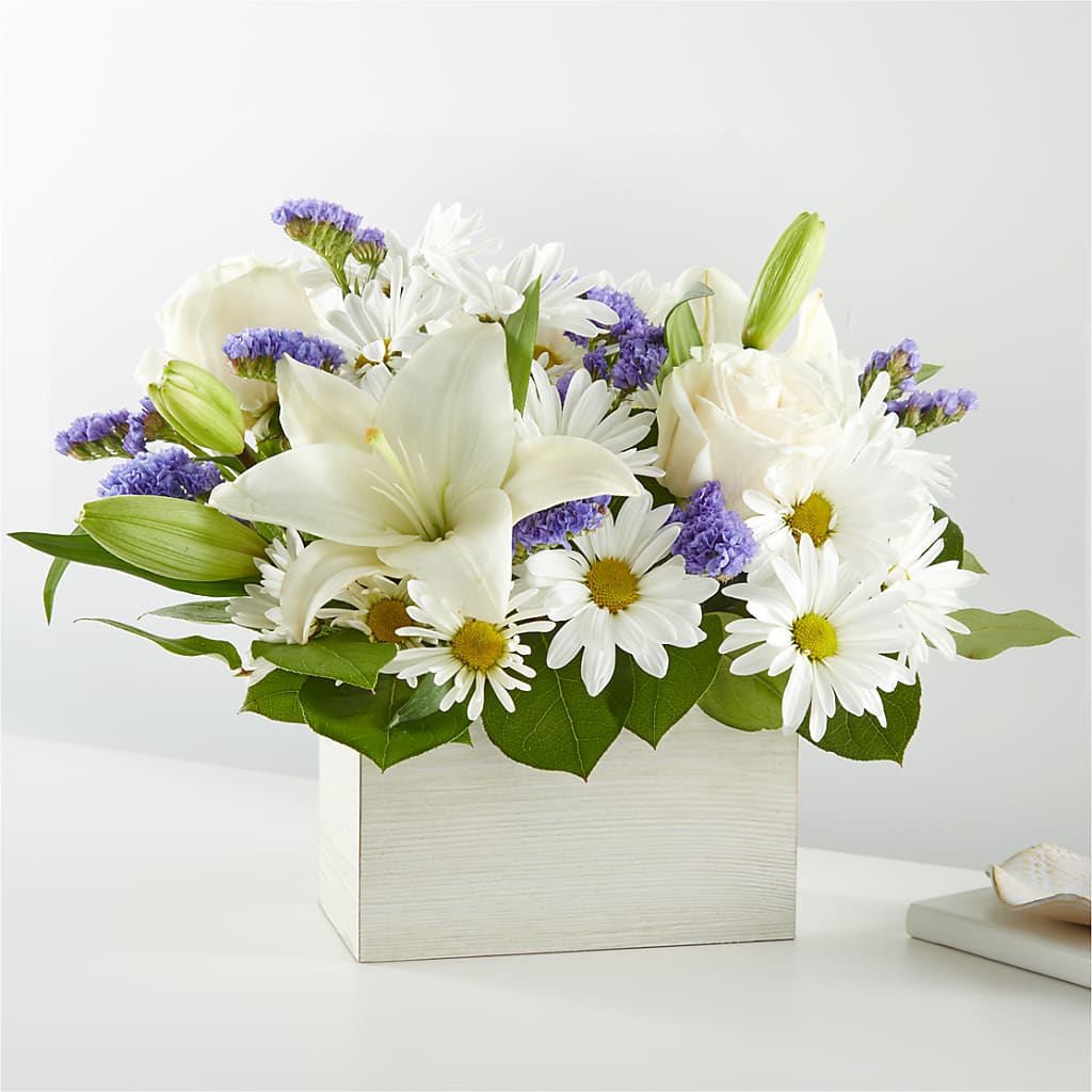 Beyond Blue Box Bouquet – Coleman Brothers Flowers Inc, Richmond VA