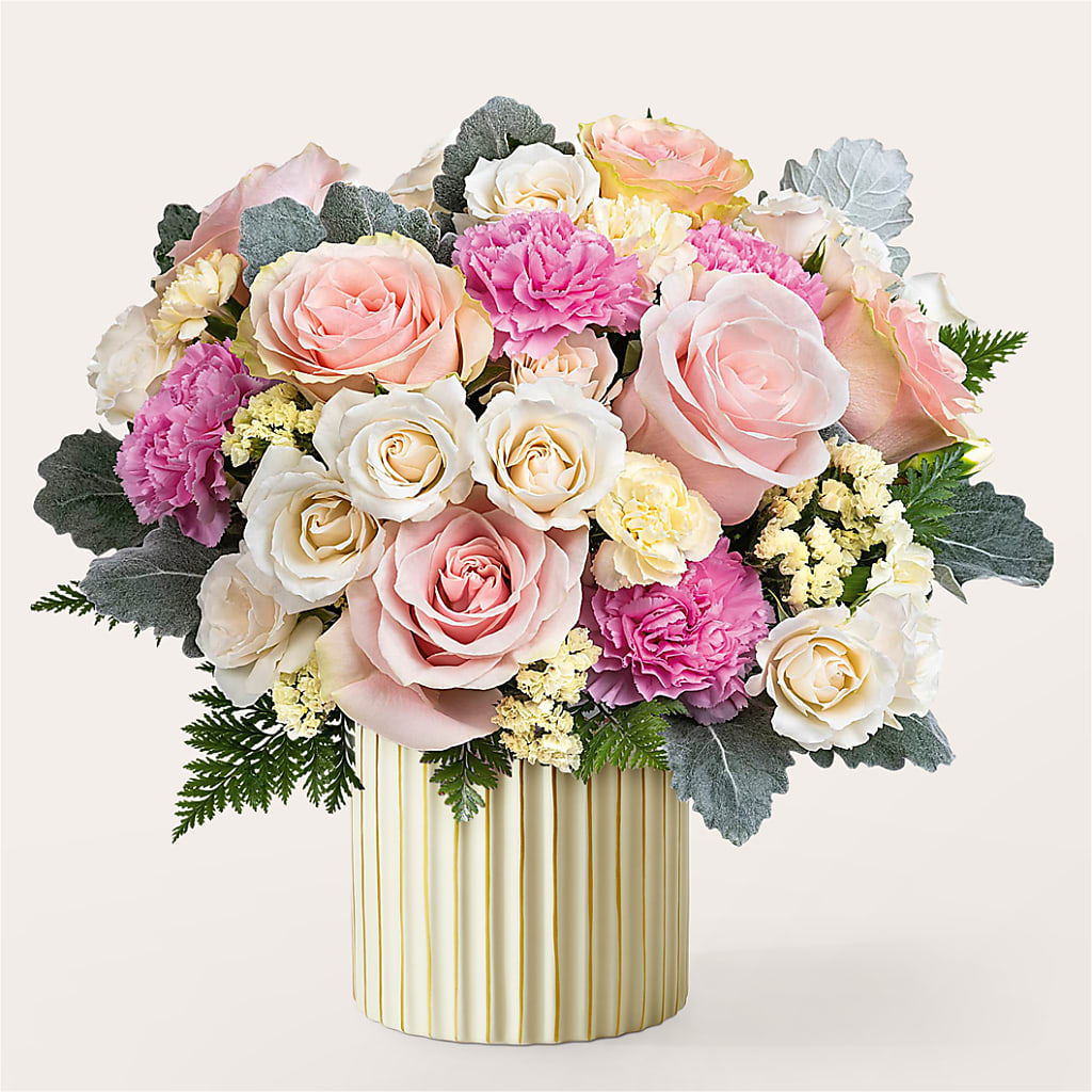 Blissful Moments Bouquet with Ivory Vase – Coleman Brothers Flowers Inc, Richmond VA