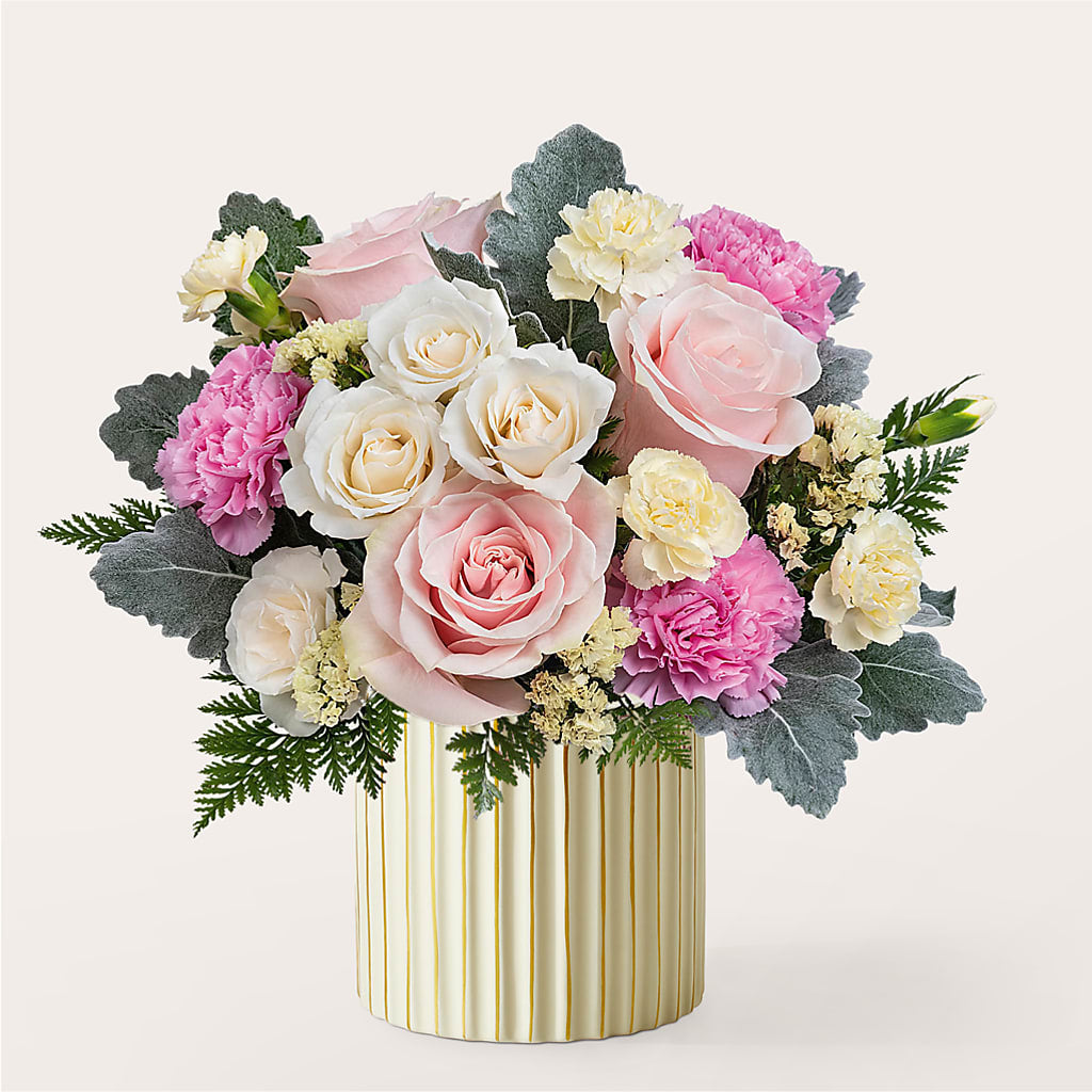 Blissful Moments Bouquet with Ivory Vase – Coleman Brothers Flowers Inc, Richmond VA