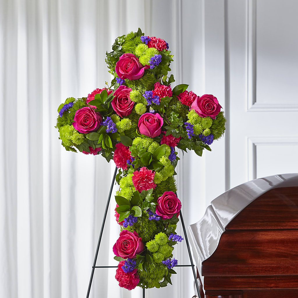 Tribute Rose Floral Cross – Coleman Brothers Flowers Inc, Richmond VA