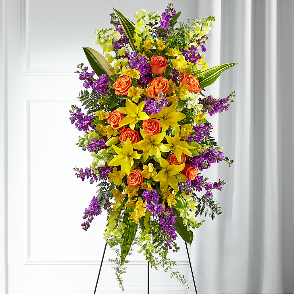 Thoughtful Prayers Standing Spray – Coleman Brothers Flowers Inc, Richmond VA