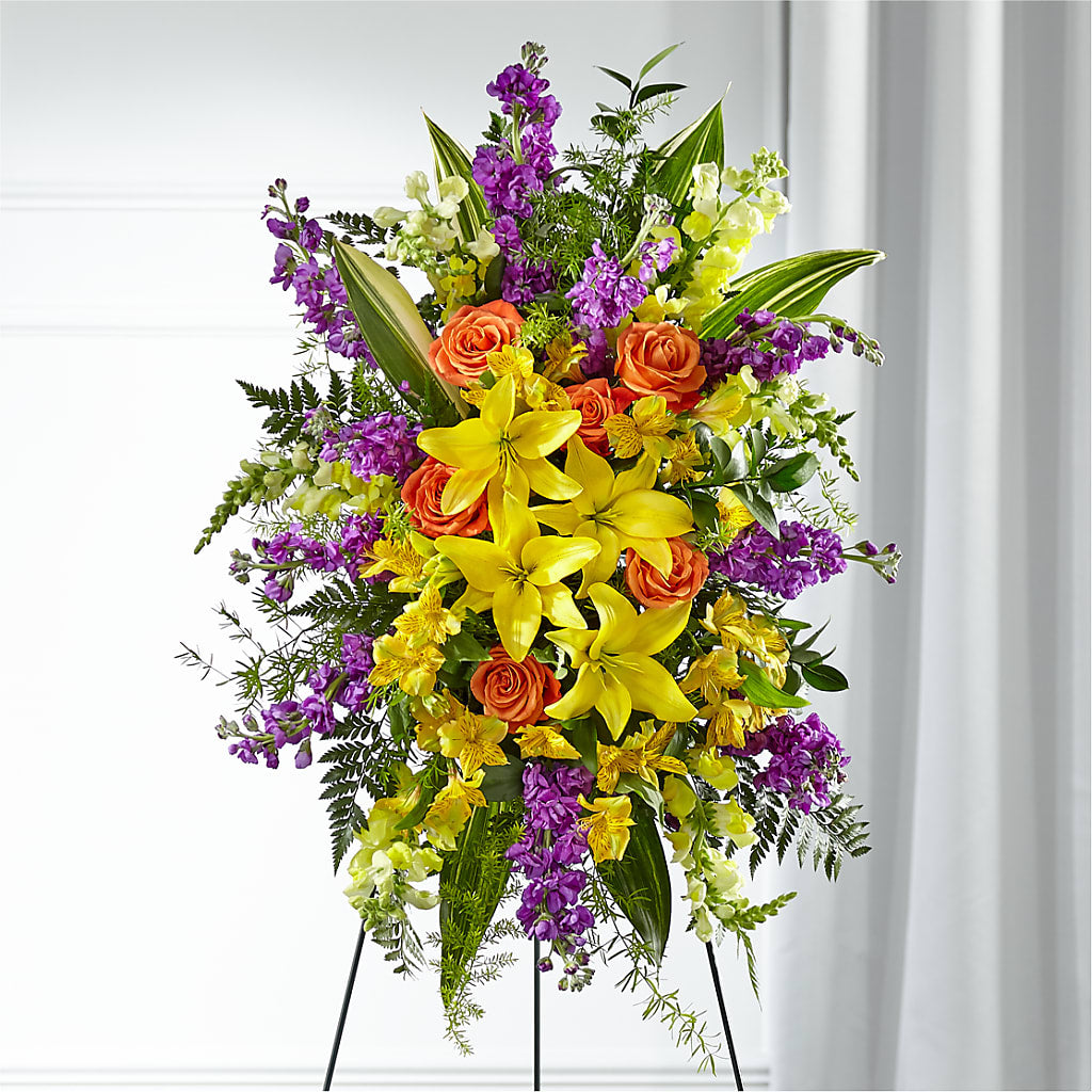 Thoughtful Prayers Standing Spray – Coleman Brothers Flowers Inc, Richmond VA