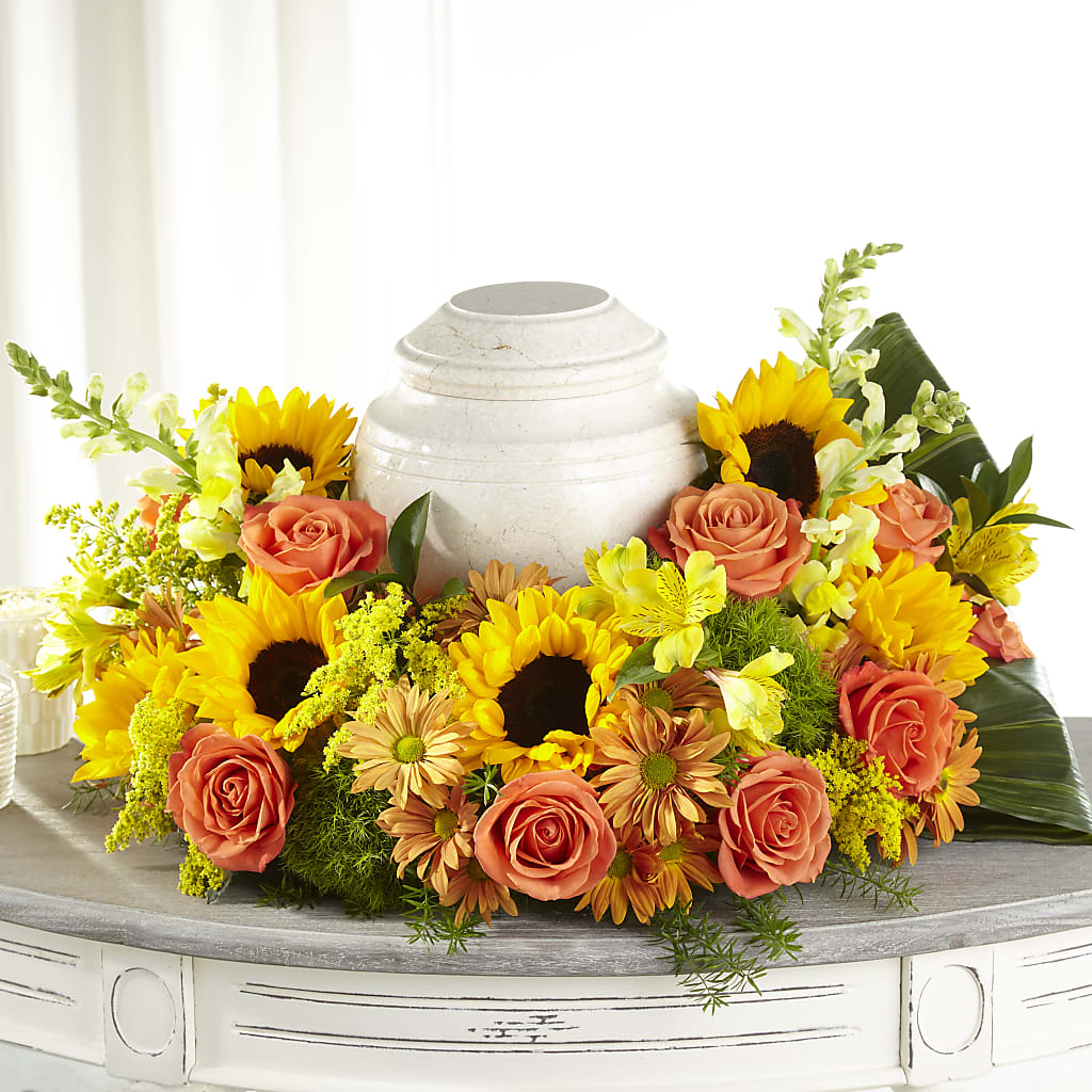 Faithful Sunflower Cremation Adornment – Coleman Brothers Flowers Inc, Richmond VA