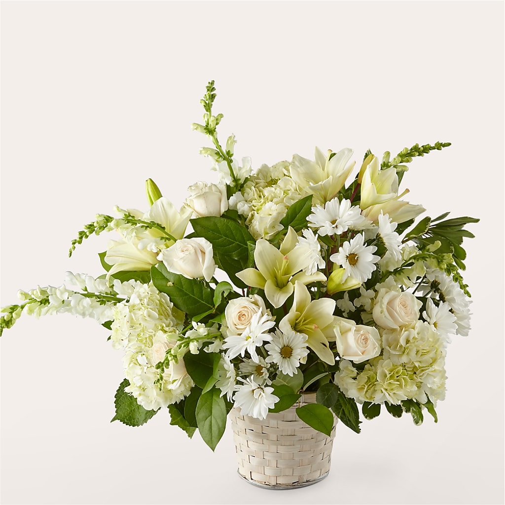 Ivory Elegance Floral Basket – Coleman Brothers Flowers Inc, Richmond VA