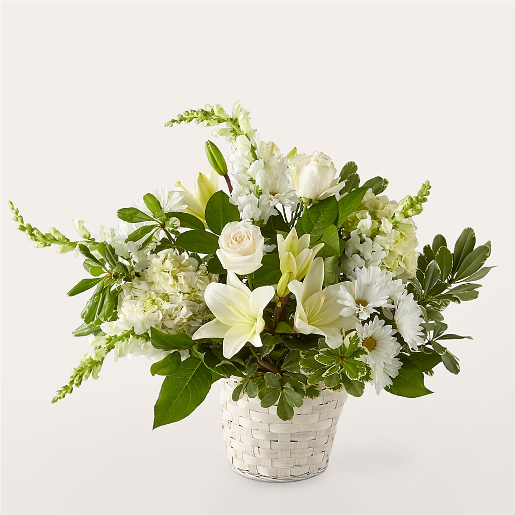 Ivory Elegance Floral Basket – Coleman Brothers Flowers Inc, Richmond VA