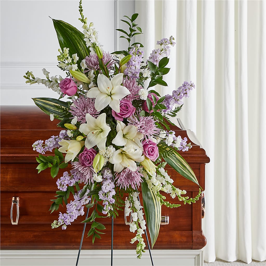 Grateful Hearts Standing Spray – Coleman Brothers Flowers Inc, Richmond VA