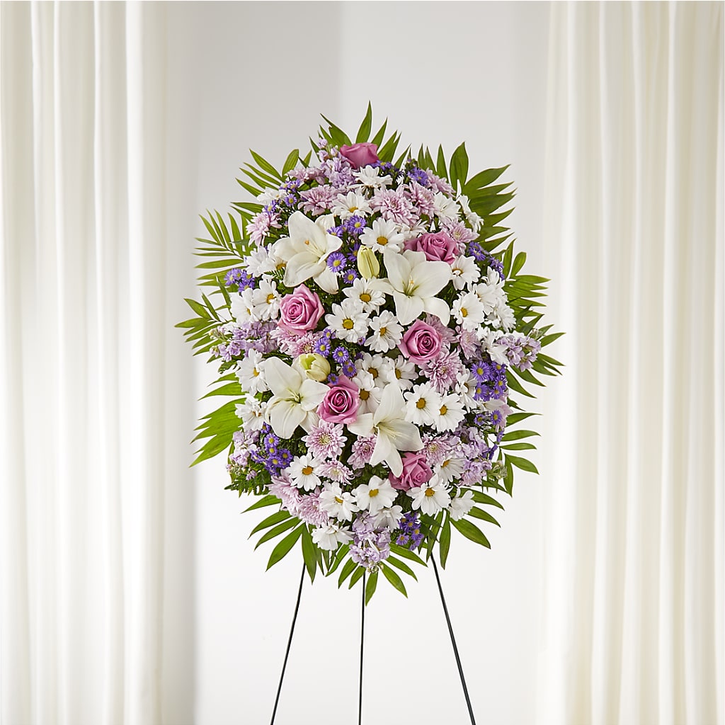 Surrounded by Love Standing Spray – Coleman Brothers Flowers Inc, Richmond VA