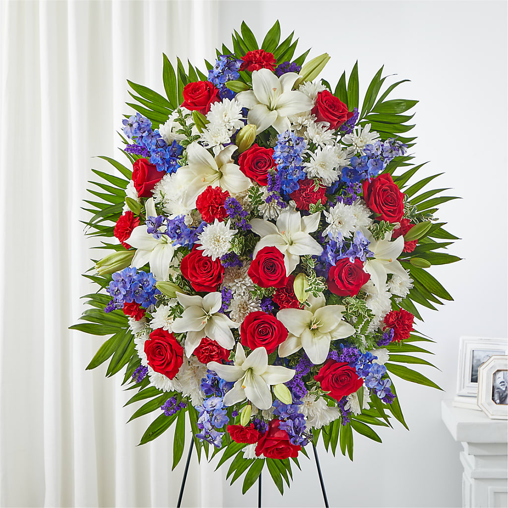 Cherished Service Standing Spray – Coleman Brothers Flowers Inc, Richmond VA