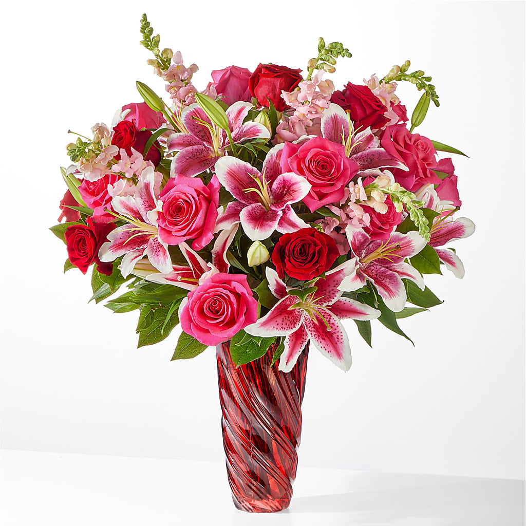Always You Bouquet with Luxe Swirl Vase – Coleman Brothers Flowers Inc, Richmond VA