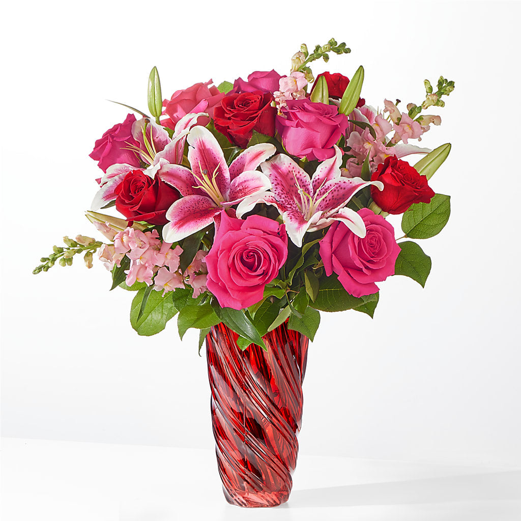 Always You Bouquet with Luxe Swirl Vase – Coleman Brothers Flowers Inc, Richmond VA