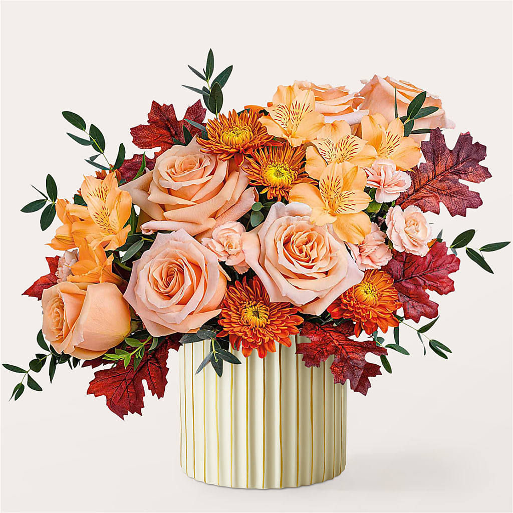 Spiced Latte Bouquet with Ivory Vase – Coleman Brothers Flowers Inc, Richmond VA