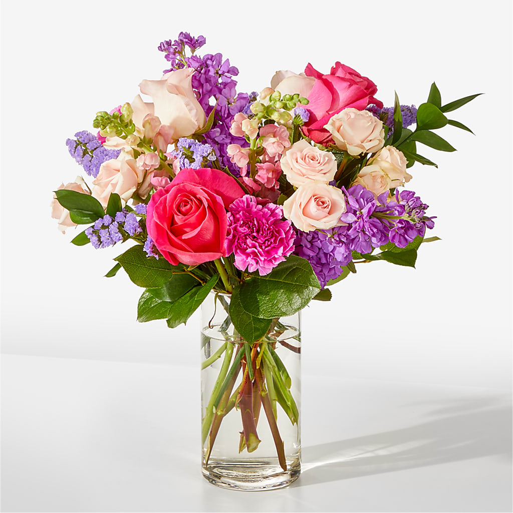 The Cha-Cha Bouquet – lavender, pink, purple flower arrangement