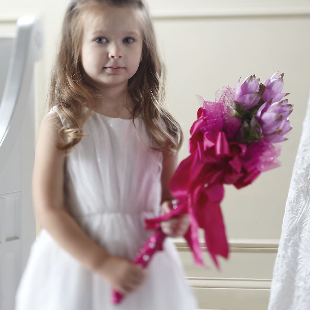Sparkle Pink Flower Girl Bouquet – Coleman Brothers Flowers Inc, Richmond VA