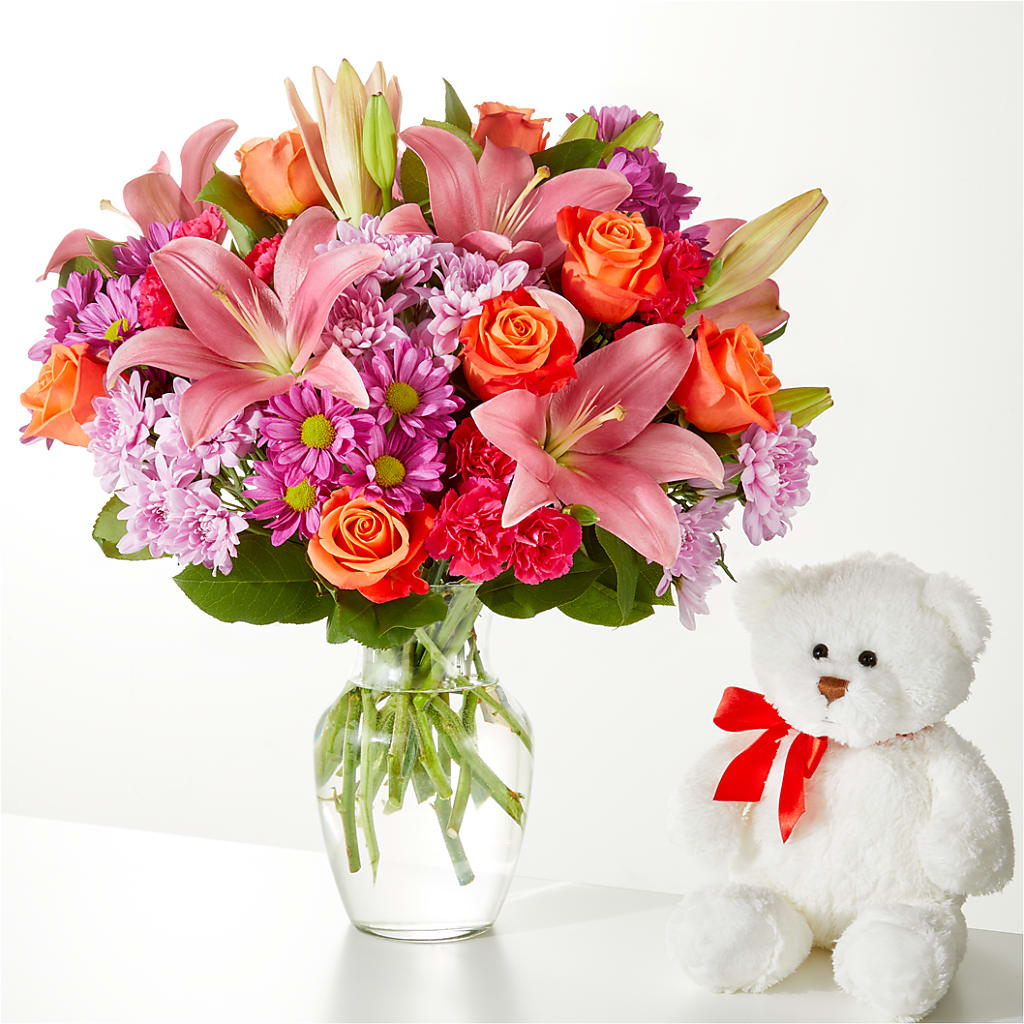 One and Only Bouquet and Bear Bundle –  Coleman Brothers Flowers Inc, Richmond VA