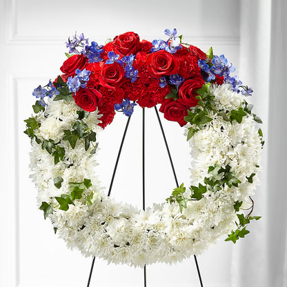Patriotic Passion Wreath –  Coleman Brothers Flowers Inc, Richmond VA