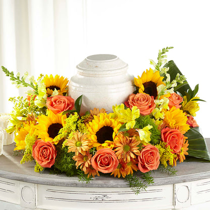 Faithful Sunflower Cremation Adornment –  Coleman Brothers Flowers Inc, Richmond VA