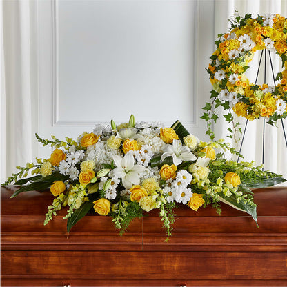Golden Harmony Casket Spray –  Coleman Brothers Flowers Inc, Richmond VA