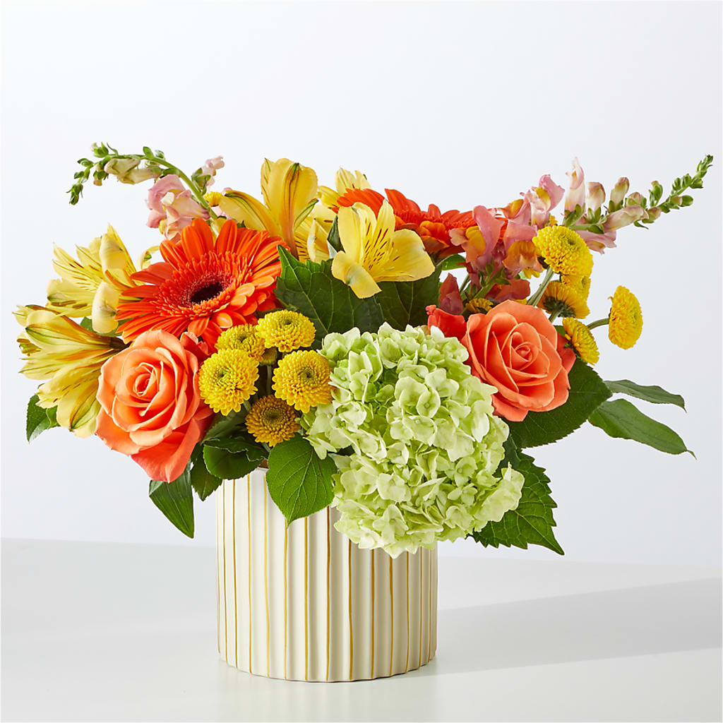 Autumn Sunshine Bouquet with Ivory Vase –  Coleman Brothers Flowers Inc, Richmond VA