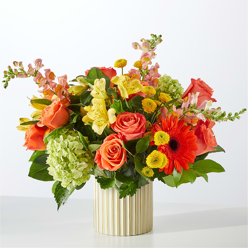 Autumn Sunshine Bouquet with Ivory Vase –  Coleman Brothers Flowers Inc, Richmond VA
