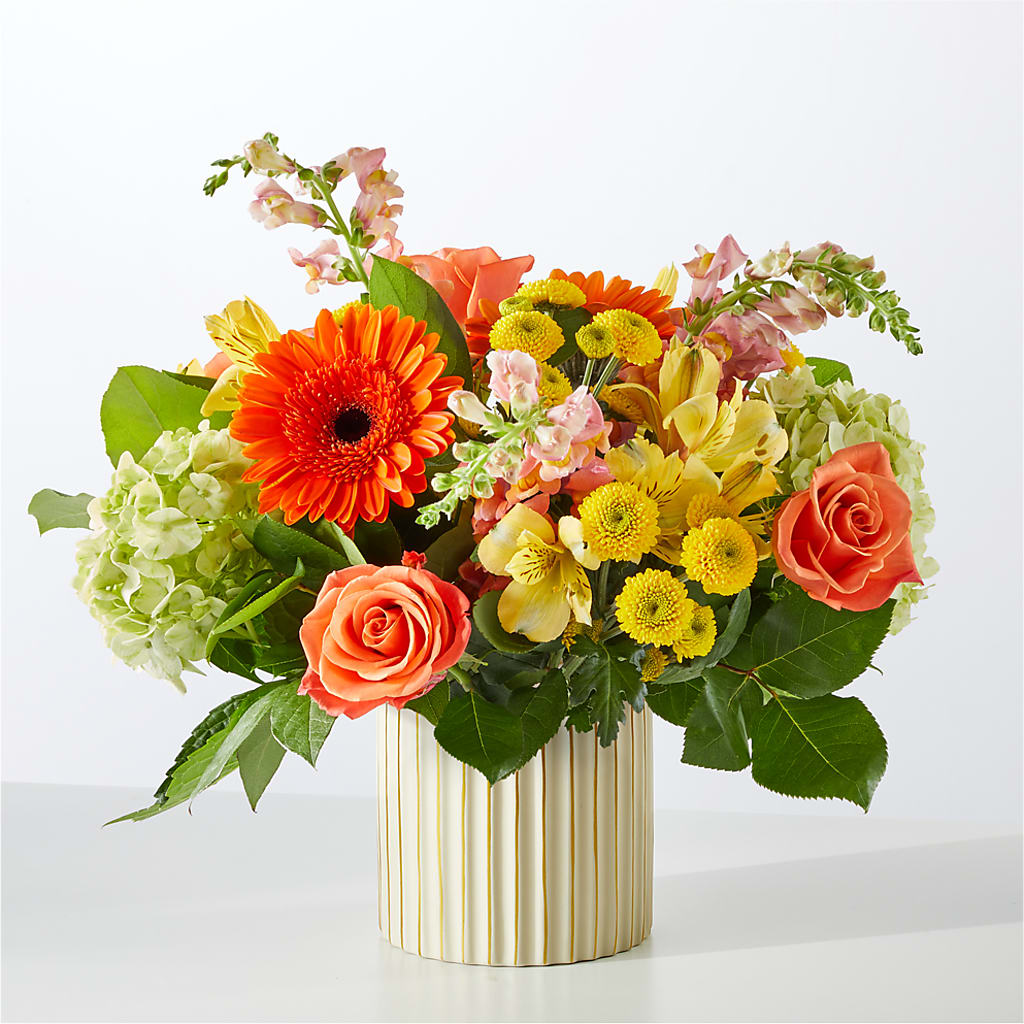 Autumn Sunshine Bouquet with Ivory Vase –  Coleman Brothers Flowers Inc, Richmond VA