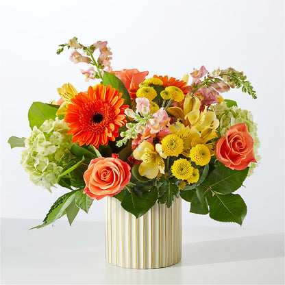 Autumn Sunshine Bouquet with Ivory Vase –  Coleman Brothers Flowers Inc, Richmond VA