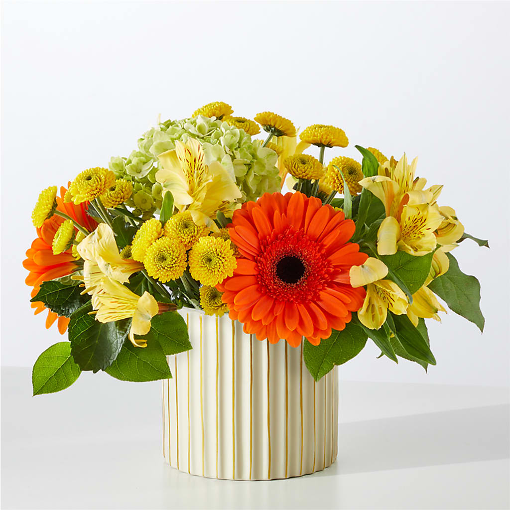 Autumn Sunshine Bouquet with Ivory Vase –  Coleman Brothers Flowers Inc, Richmond VA