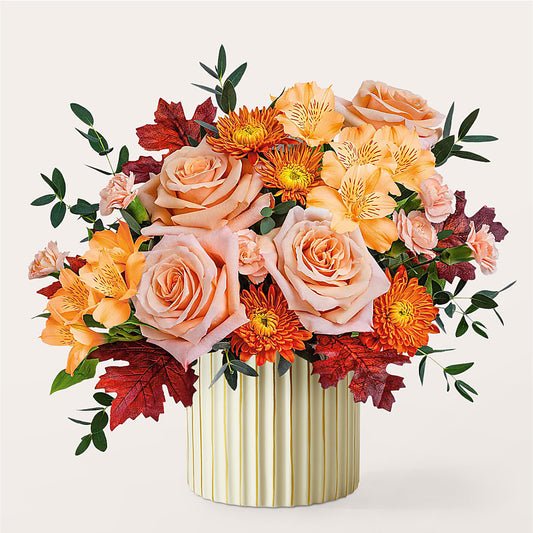 Spiced Latte Bouquet with Ivory Vase –  Coleman Brothers Flowers Inc, Richmond VA