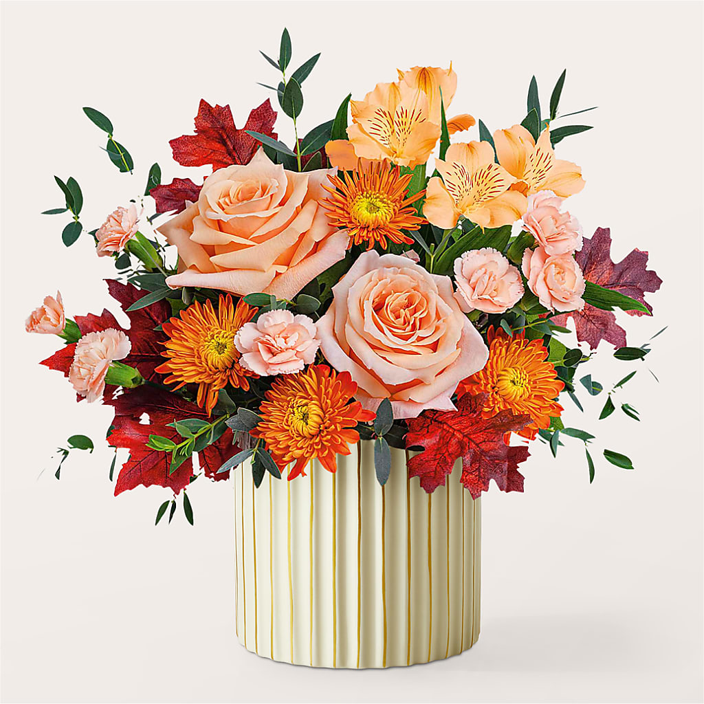 Spiced Latte Bouquet with Ivory Vase –  Coleman Brothers Flowers Inc, Richmond VA