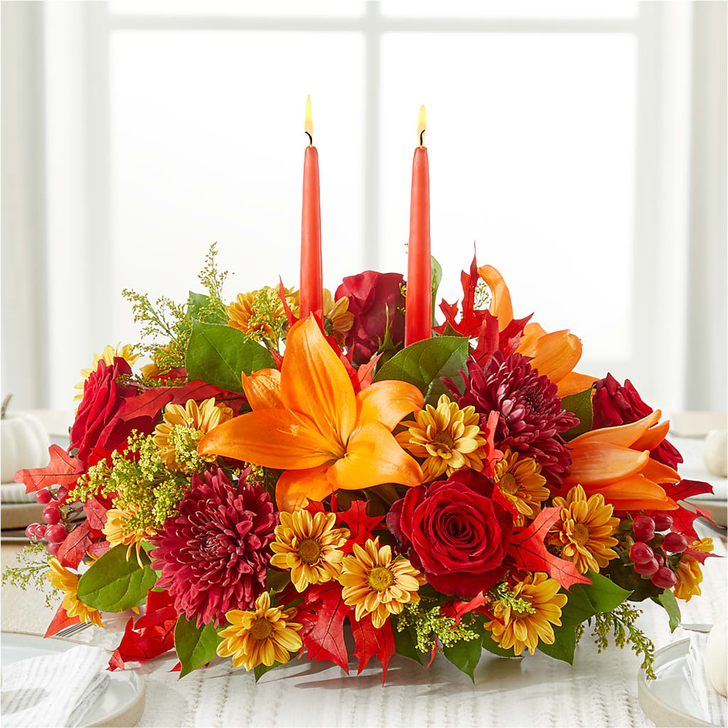 Autumn's Embrace Centerpiece –  Coleman Brothers Flowers Inc, Richmond VA