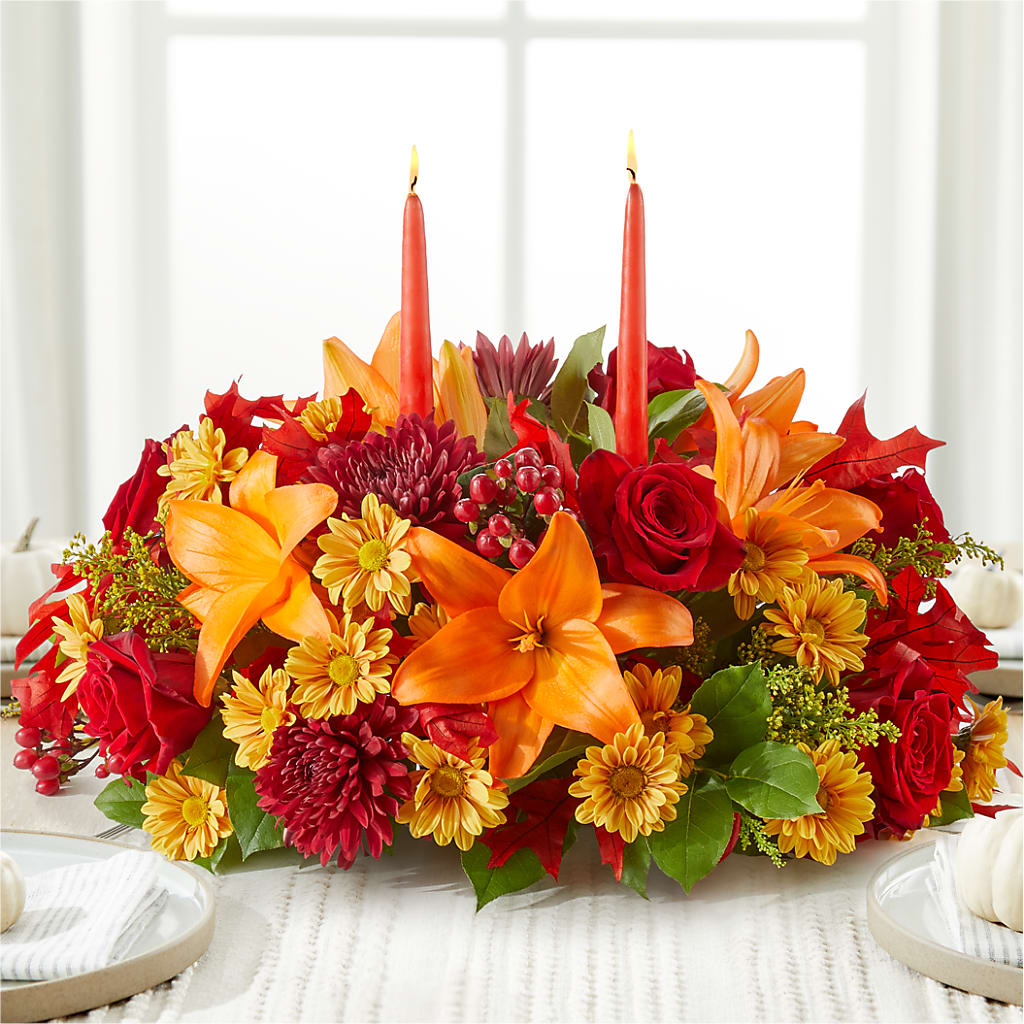 Autumn's Embrace Centerpiece –  Coleman Brothers Flowers Inc, Richmond VA
